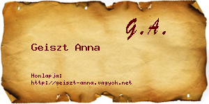 Geiszt Anna névjegykártya