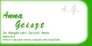 anna geiszt business card